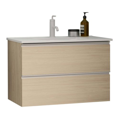 Mueble de Baño con Lavabo WABI 80 cm 2 Cajones Roble