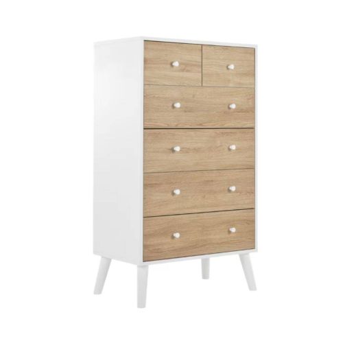 Sinfonier LARSEN 6 Cajones de Melamina Color Blanco-Natural MBLDOR0000016