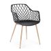 Silla de Comedor OPTIK Patas Efecto Madera y Asiento PP Negro 0733413