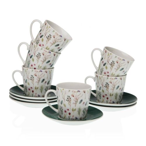 Juego de 6 piezas Tazas de Té SANSA en Porcelana con Plato Diseño Floral 20090503