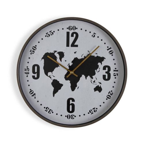 Reloj Redondo de Pared 46,5 cm Mapa Mundi 18190328