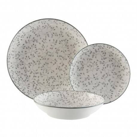 Juego de Mesa OXFORD de 18 Piezas de Porcelana Diseño de Flores 22120088