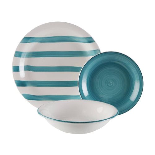 Juego de Mesa LIGIA de 18 Piezas de Dolomita Diseño Azul 22450067