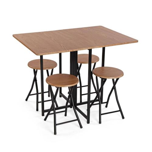 Conjunto Mesa Plegable y 4 Sillas en MDF y Metal 20880176