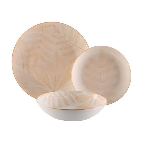 Vajilla de Mesa 18 Piezas AYLEN Beige en Porcelana 22890002