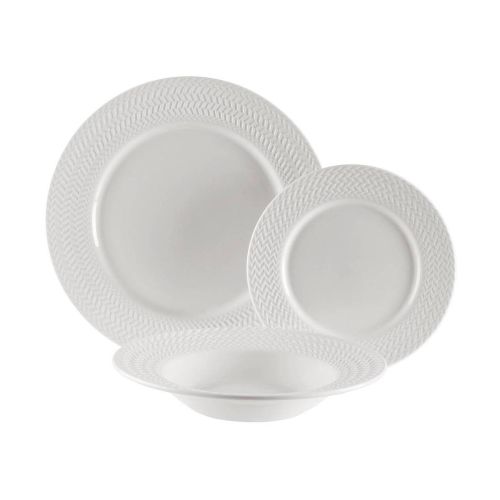 Vajilla de Mesa 18 Piezas Porcelana Diseño Relieve 22460011