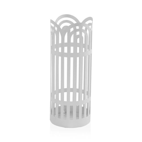 Paragüero Redondo Arco Blanco de Metal con Bandeja Recogeagua 21700268