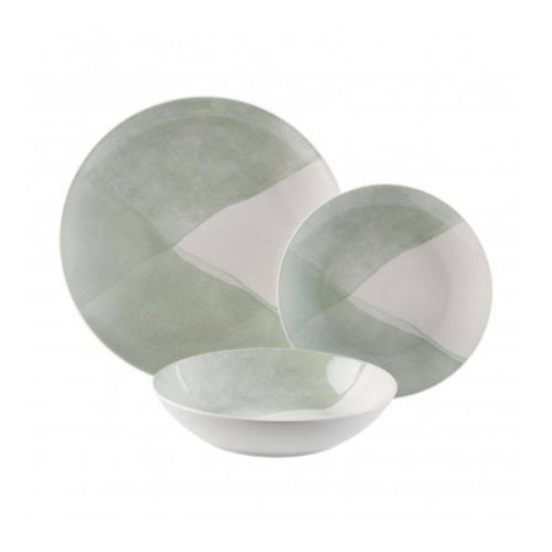 Vajilla de Mesa 18 Piezas Picnic Porcelana Verde 22990006