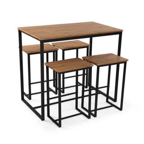 Juego de Mesa con 4 Taburetes en Madera y Metal 20880134