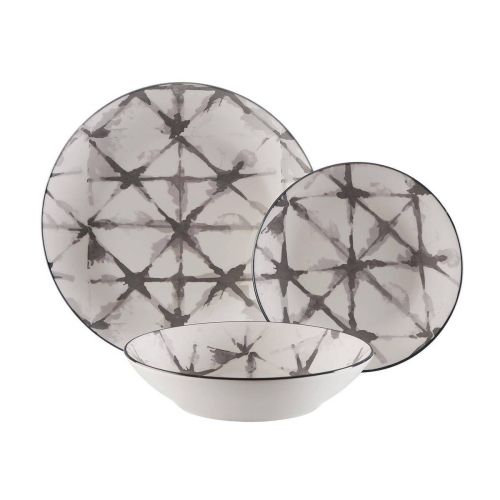Vajilla de 18 Piezas POMPEIA en Porcelana Gris para 6 Personas 21650076