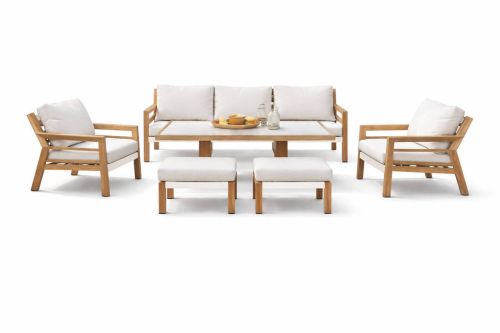 Conjunto de Jardín FRANCIA en Aluminio Simil Madera