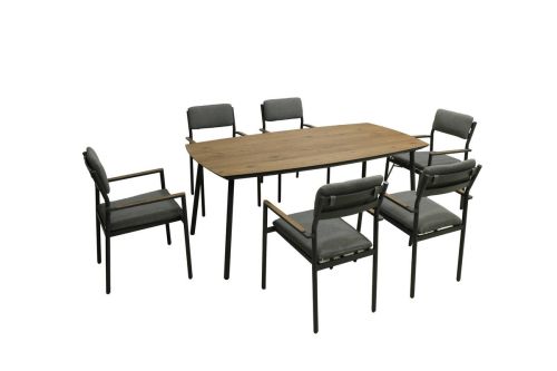 Conjunto de Jardín COPENHAGUE Aluminio Antracita con 6 Sillones