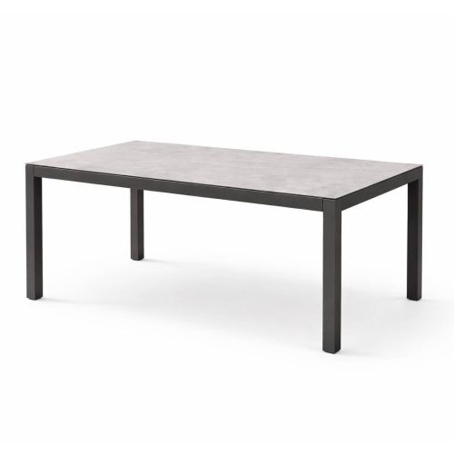 Mesa de Jardín RUMANIA Estructura de Aluminio Antracita con Cristal Cerámico