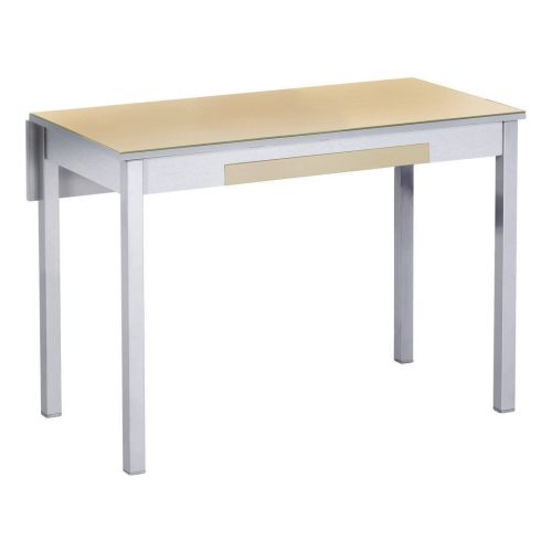 Mesa de Cocina Extensible JEREZ de 110x55 cm con Tablero de Cristal