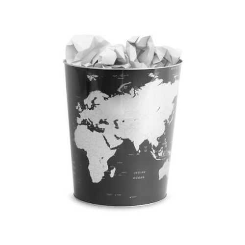 Papelera de Lata GLOBE con Estilo Decorativo mapamundi 25566