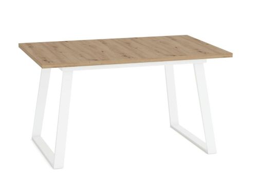 Mesa Extensible M800 140x90 cm Rectangular Melamina y Patas Metálicas Trapecio