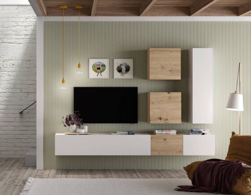 Conjunto de Salón Modular BLOCK.2 en color Blanco-Artisan 401