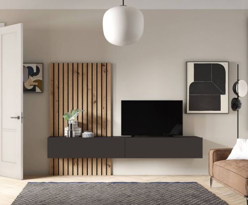 Conjunto de Salón Modular BLOCK.2 en color Ébano-Artisan 414