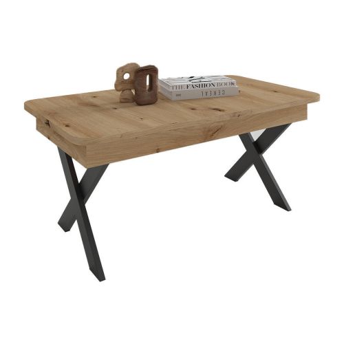 Mesa de Centro Elevable Rectangular con Patas de Metal M835