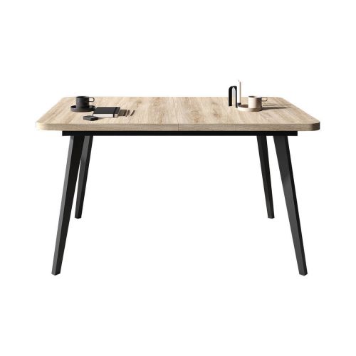 Mesa de Comedor Rectangular Extensible de Melamina con Patas Metálicas Inclinadas M823