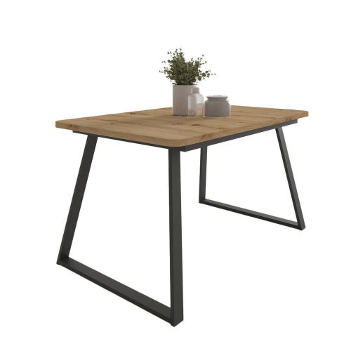 Mesa de Comedor Extensible Rectangular con Patas Metálicas Trapecio M822