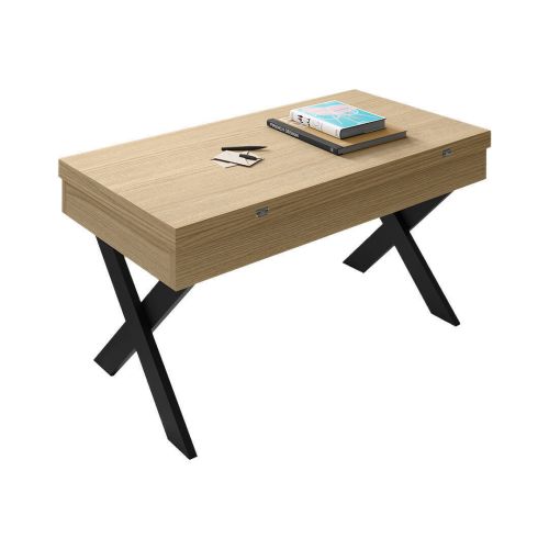 Mesa de Centro Elevable Rectangular con Patas Metálicas en X M840
