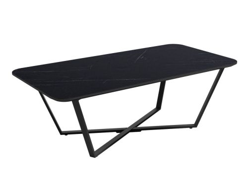 Mesita Auxiliar rectangular EGEO de MDF Biselada Estructura Metálica Negra de 120 cm marquina CG1036NQ