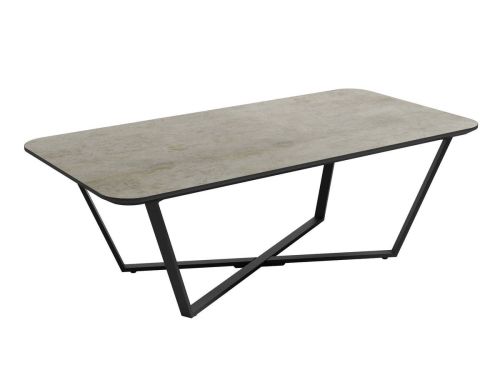 Mesita Auxiliar rectangular EGEO de MDF Biselada Estructura Metálica Negra de 120 cm porland CG1036NP
