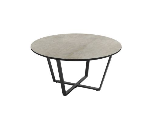Mesita Auxiliar Redonda EGEO de MDF Biselada Estructura Metálica Negra de 80 cm porland CG1040NP