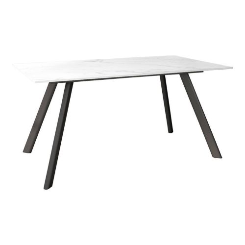 Mesa de Comedor 160 cm OMAN Negra con Tablero Porcelánico