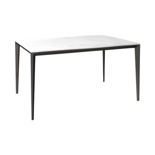 Mesa de Comedor Fija 140x90 Estructura Metálica Negra Cortés
