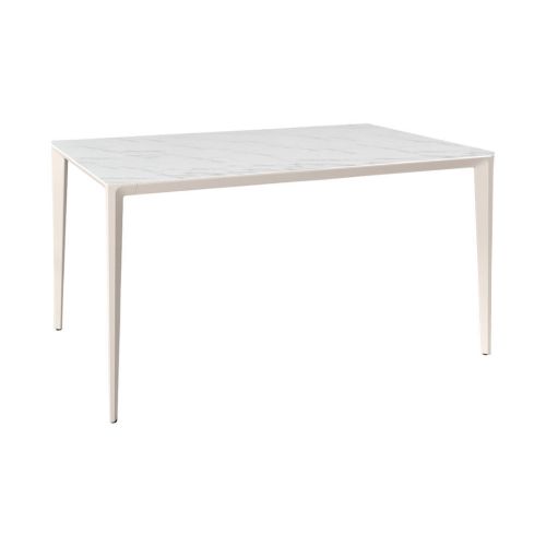 Mesa de Comedor Fija 180x90 Estructura Metálica Marfil Cortés