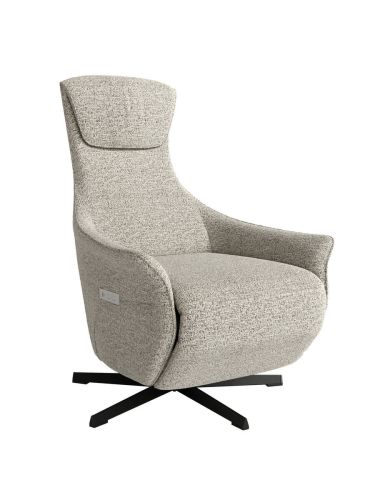 Butaca Giratoria KAREN 360° Relax eléctrica Zero Gravity con USB tapizada en Tela con Patas de Metal