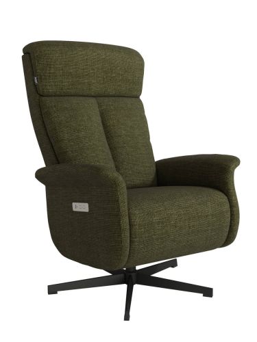 Butaca Giratoria NELY 270° Relax eléctrica 2 Motores con USB tapizada en Tela con Patas de Metal