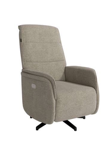 Butaca Giratoria ANAIS 360° Relax eléctrica 2 Motores con USB tapizada en Tela con Patas de Metal