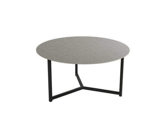 Mesa de centro BALEAR 80 cm con Estructura Metálica Negra y sobre porcelánico