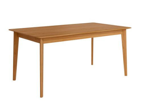 Mesa de Comedor Fija AURA 140 cm Estructura Madera y Sobre Biselado de 25 mm Roble