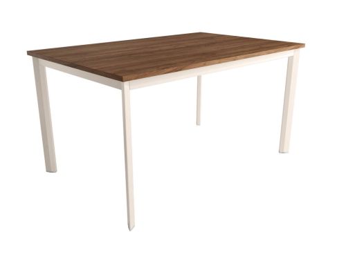 Mesa de comedor fija Estructura de Metal Marfil y Superficie de Melamina de 90X90 cm GARDA