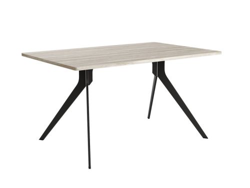 Mesa de comedor fija ISEO de Melamina Estructura Metálica Negra 180 cm