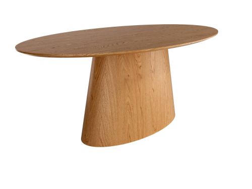 Mesa de Comedor NAMIB Ovalada de 220 cm con Sobre de Roble Biselado