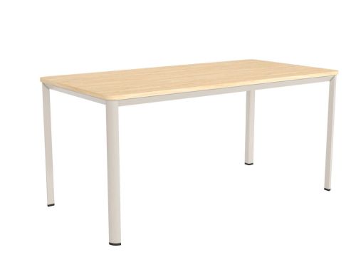 Mesa de comedor fija ONEA de Melamina Estructura Metálica Marfil 120 cm