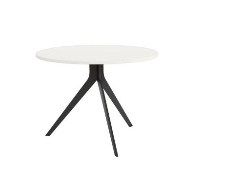 Mesa de comedor redonda fija ORTA Melamina-Metal 100 cm Acabado Negro