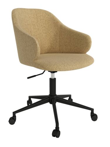 Silla giratoria con ruedas GLASGOW tapizada y patas metálicas
