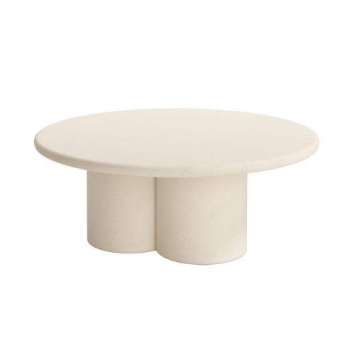 Mesa Auxiliar GAIA Redonda de MDF Beige 80 cm CNG118BE