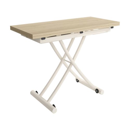 Mesa de Centro MORFEO Elevable Extensible en Roble con Ruedas CNG129MR