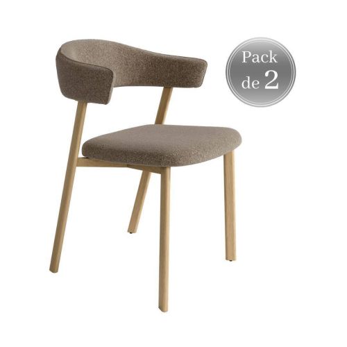 Pack de 2 Sillas de Comedor ARICA Tapizada con Estructura Metal