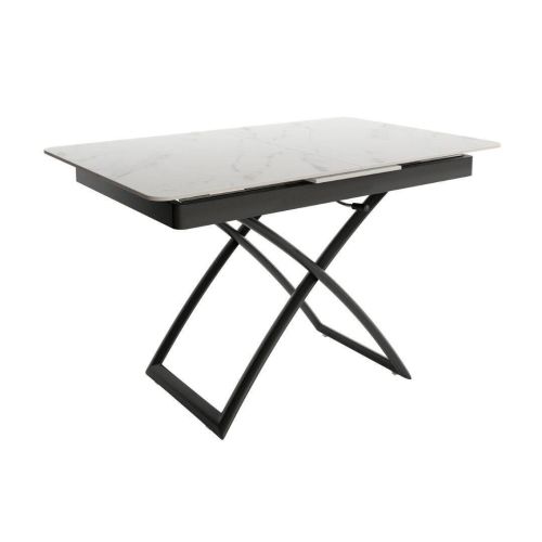 Mesa Elevable LENA Extensible con Sobre Porcelánico Estructura Negra
