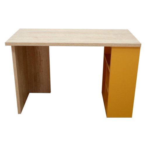 Escritorio Con Huecos de Color Bambú y Mostaza AZCHS01