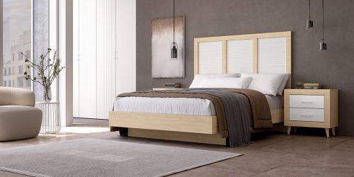 Juego de Dormitorio de Melamina JORDAN EVO Nº 29 Blanco y Roble