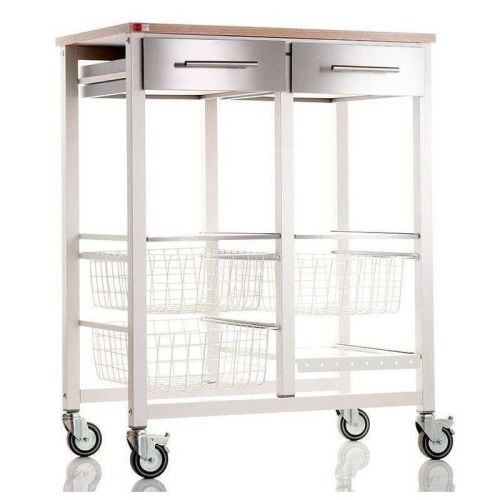Carrito de Cocina ONDA con Dos Cajones y Botellero